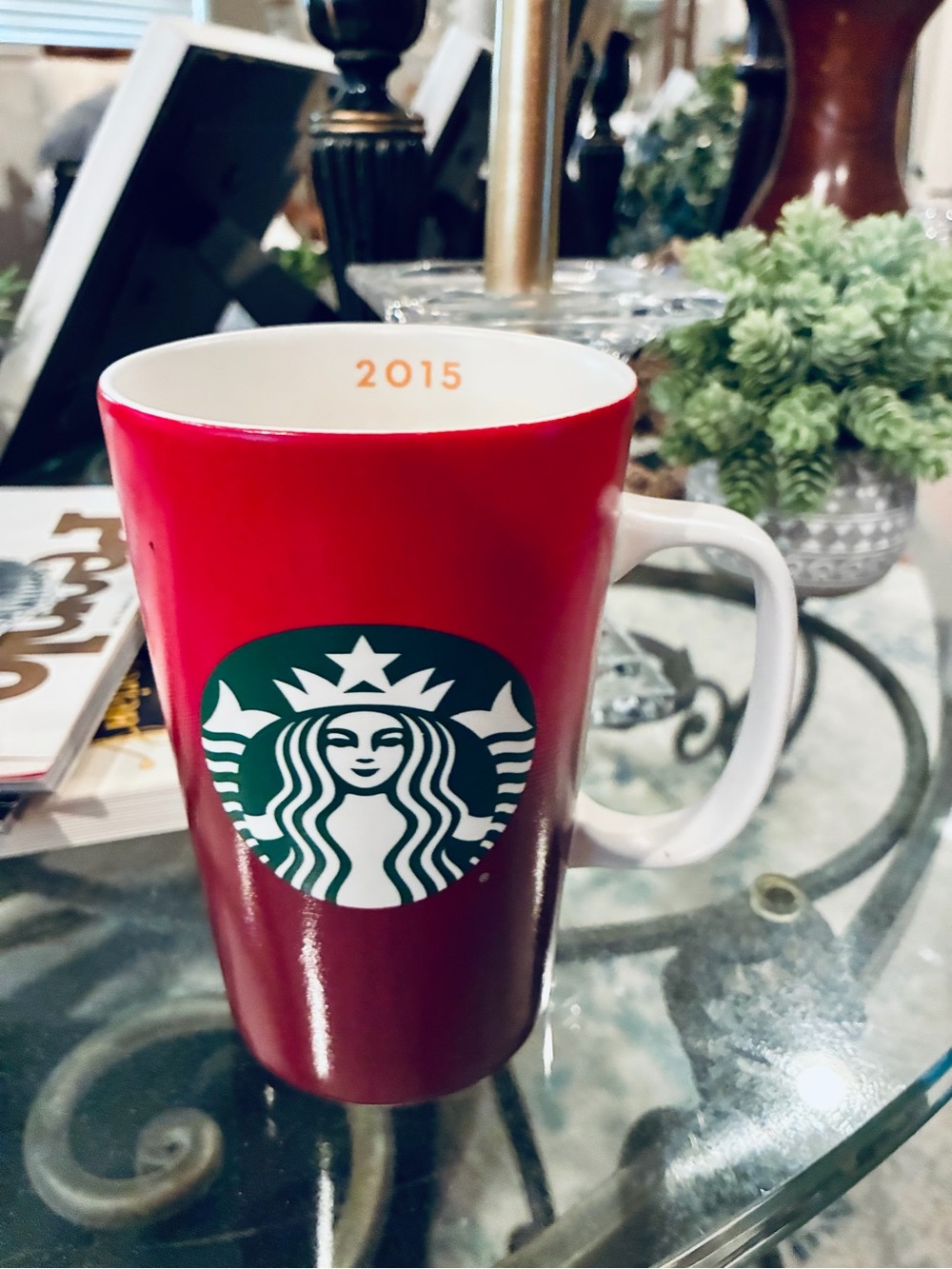 Starbucks Red Ceramic Mug with Green Logo